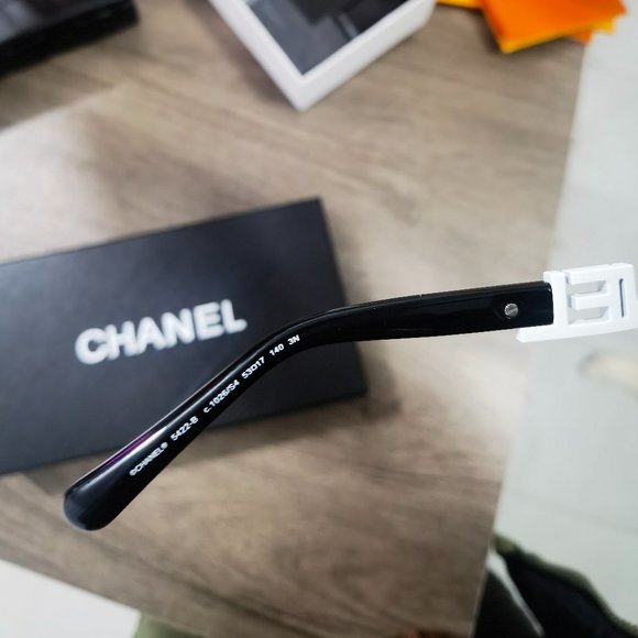 Chanel Square Black Sunglasses With White Letters 5422b